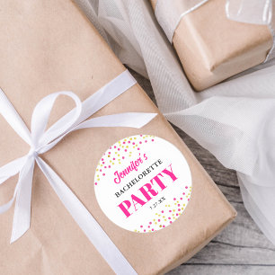 Sticker Rond Enterrement de vie de jeune fille Glam Rose Points