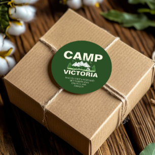 Sticker Rond Enterrement de vie de jeune fille Moderne Camping 