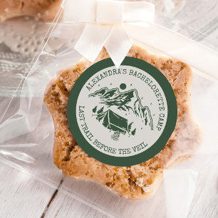 Sticker Rond Enterrement de vie de jeune fille week-end camping