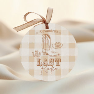 Sticker Rond Enterrement de vie de jeune fille Western Last Rod