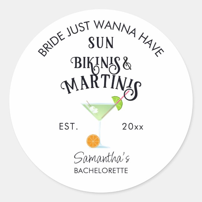Sticker Rond Enterrements de vie de jeune fille Bikinis & Marti (Devant)
