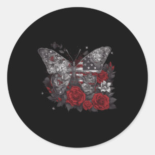 Sticker Rond Entomologie Nous Drapeau Patriotique 4 juillet Ave
