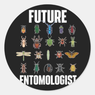 Sticker Rond Entomologiste de l'avenir - Collecteur de bogues e