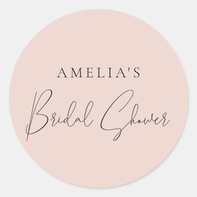 Sticker Rond Entonnement Mariage Rose Moderne  (Devant)
