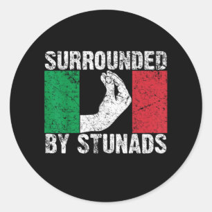 Sticker Rond Entouré de Stunads