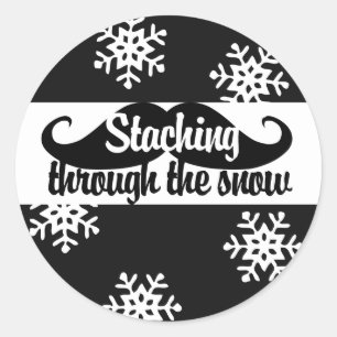 Sticker Rond Entraînement à travers la neige