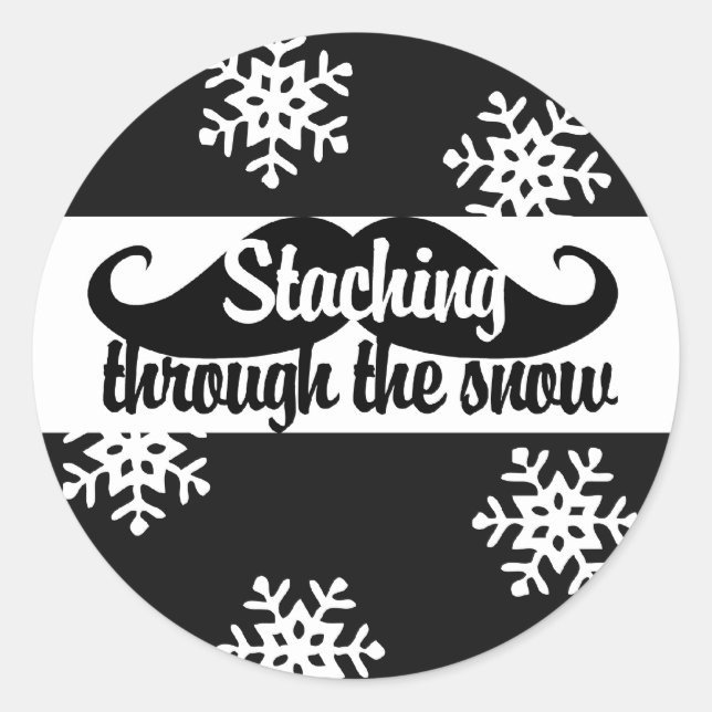 Sticker Rond Entraînement à travers la neige (Devant)