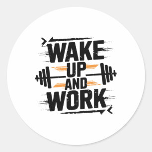 Sticker Rond Entraînement drôle de gym Fitness Bodybuilding Spo
