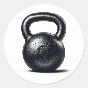 Sticker Rond Entraînement personnel avec kettlebell