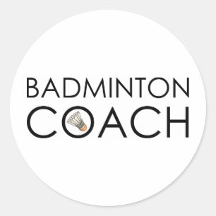 Sticker Rond Entraîneur de badminton