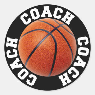 Sticker Rond Entraîneur de basket-ball