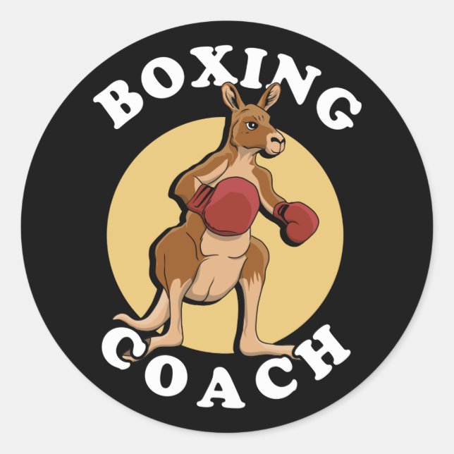 Sticker Rond Entraîneur de boxe Kangourou (Devant)
