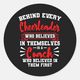 Sticker Rond Entraîneur de Cheerleading Équipe de Cheerleader d