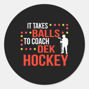 Sticker Rond Entraîneur de hockey Dek Fun Entraîneur de hockey