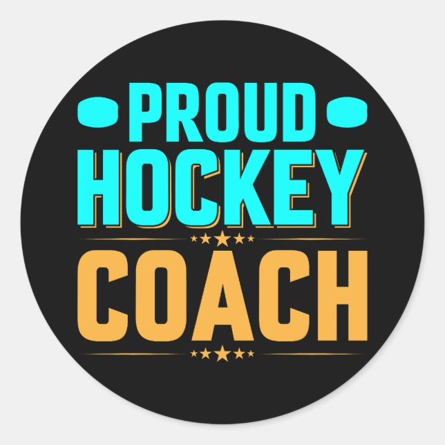 Sticker Rond Entraîneur de hockey fier (Devant)