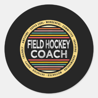 Sticker Rond Entraîneur de hockey sur gazon Drôle Profession Ap