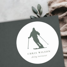 Entraîneur Silhouette de ski vert minimal