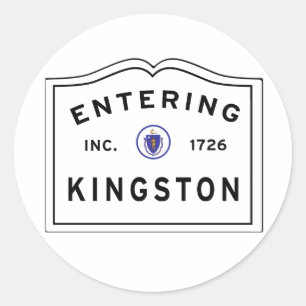 Sticker Rond Entrée de la ville de Kingston Ma