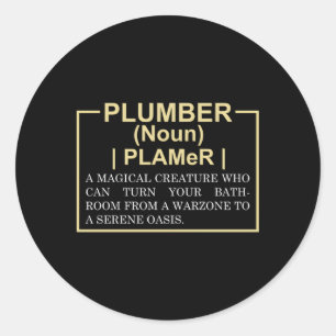 Sticker Rond Entrée du dictionnaire de plombier