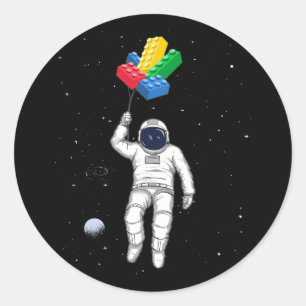 Sticker Rond Entrepreneur principal astronaute, Blocs de constr