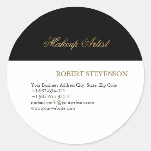 Sticker Rond Entreprise d'artiste en maquillage de coiffeur