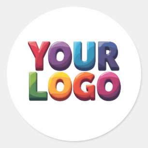Sticker Rond Entreprise de logo et de texte personnalisés simpl