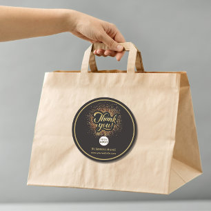 Sticker Rond Entreprise Merci Or   Ajouter un LOGO
