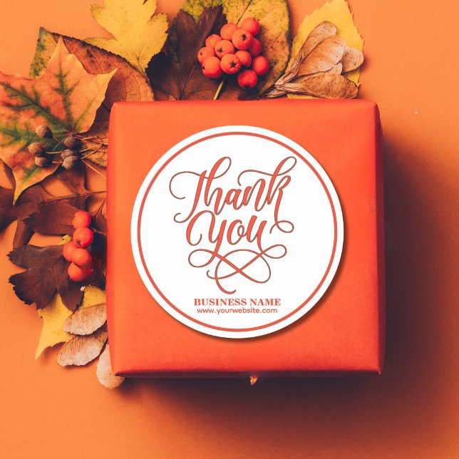 Sticker Rond Entreprise Merci rouge | Ajouter un LOGO (Créateur téléchargé)