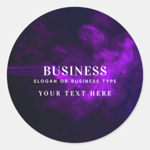 Sticker Rond Entreprise Moderne de Fumée Violette Sombre et Mau