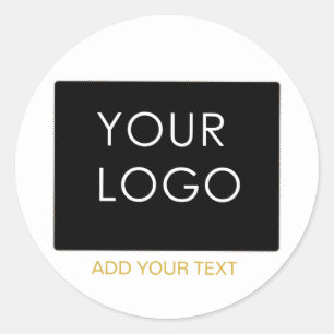 Sticker Rond Entreprise personnalisable Ajouter un logo Blanc m
