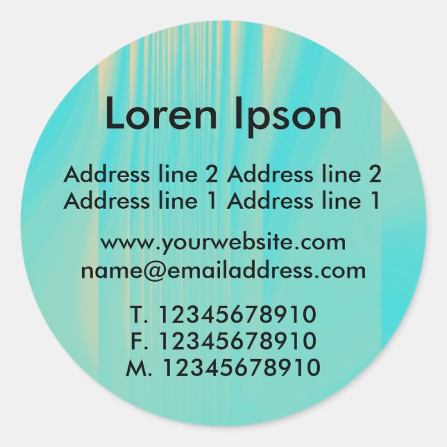 Sticker Rond Entreprise/profil Turquoise et orange (Devant)