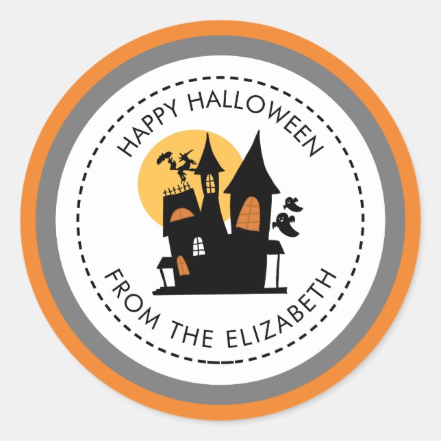 Sticker Rond Entrez dans l'Halloween (Devant)