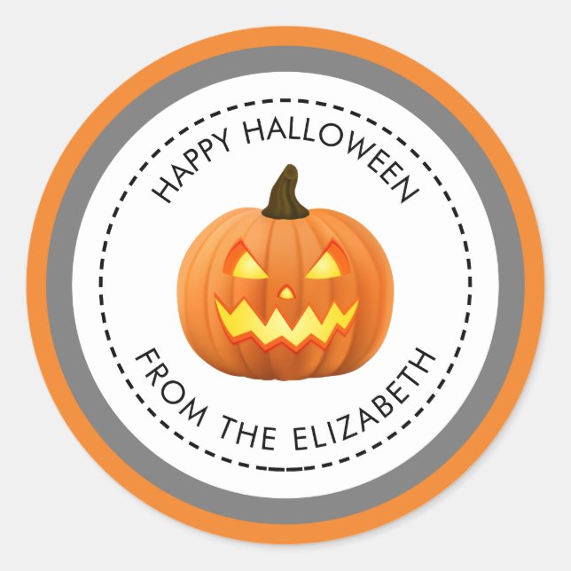 Sticker Rond Entrez dans l'Halloween (Devant)