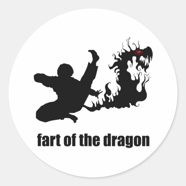 Sticker Rond Entrez le panier du dragon (Devant)