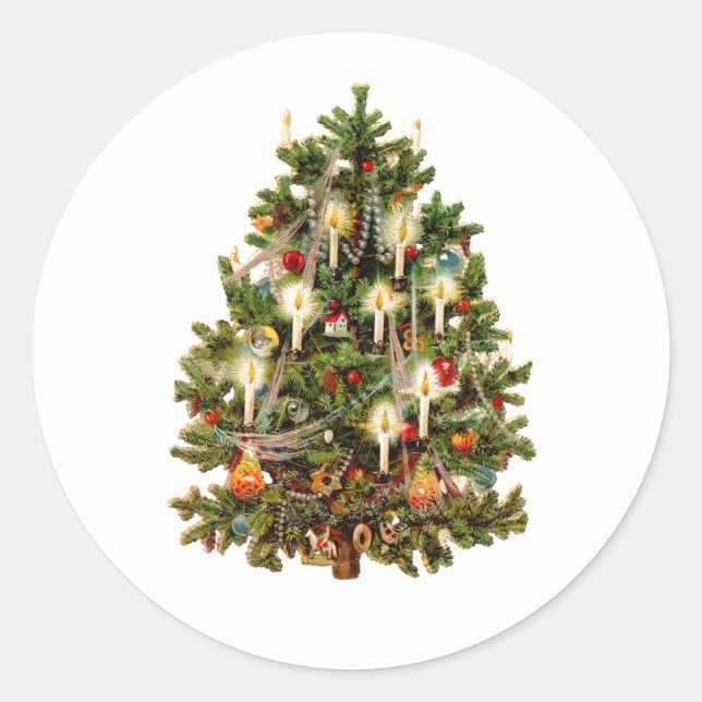 STICKER ROND ENVELOPE SEAL : ARBRE DE NOËL (Devant)