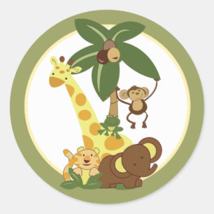 Sticker Rond Enveloppe 20 - 1,5" Seal Jungle Babies