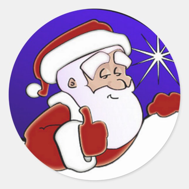 Sticker Rond Enveloppe autocollante père Noël pour Noël (Devant)