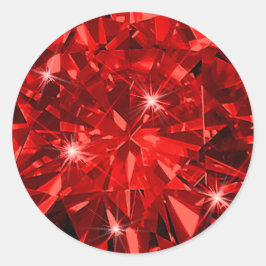 Sticker Rond Enveloppe cadeau Red Ruby Gemstone Invitation Enve