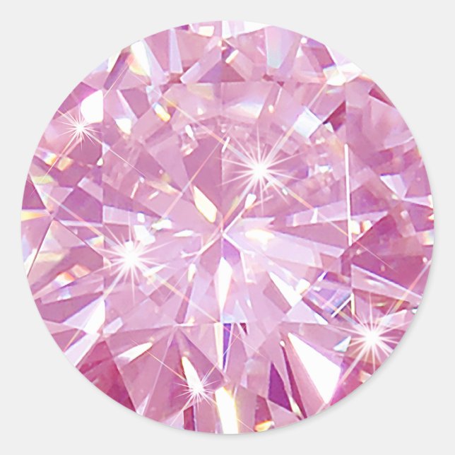 Sticker Rond Enveloppe cadeau Zircon rose Gemstone Invitation E (Devant)