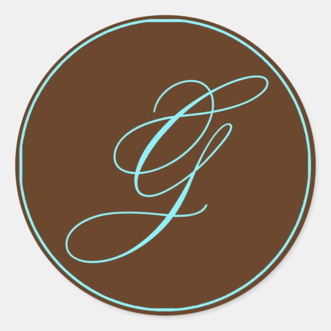 Sticker Rond Enveloppe Chocolat Sceau Et Mariage Monogramme Ble (Devant)