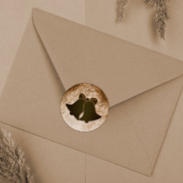 Sticker Rond Enveloppe Cloches Brown vintages