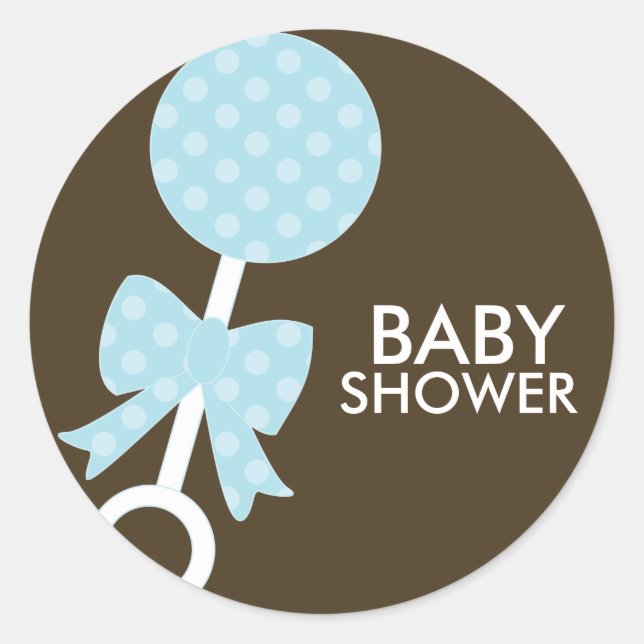 Sticker Rond Enveloppe de douche de bébé en roseau (Devant)