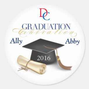 Sticker Rond Enveloppe de graduation personnalisée