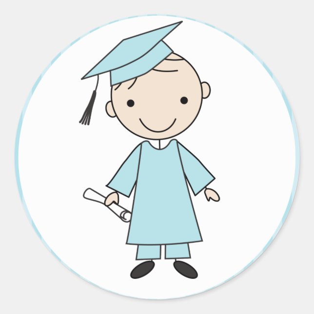 Sticker Rond Enveloppe de graduation pour garçons (Devant)