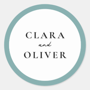 Sticker Rond Enveloppe de mariage Sea Glass Teal Cinque Terre