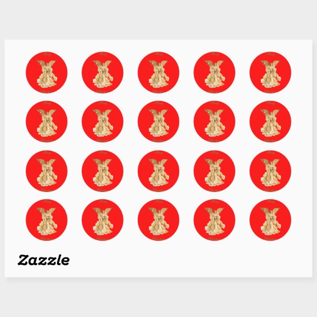 Sticker Rond Enveloppe de Noël Angel (Feuille)
