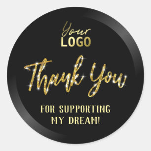 Sticker Rond Enveloppe de package d'entreprise Gold Parties sci
