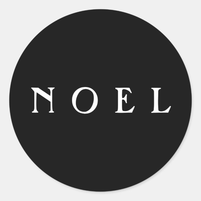 Sticker Rond Enveloppe de script NOEL ou enveloppe cadeau noir (Devant)