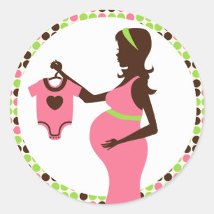 Sticker Rond Enveloppe de vêtements pour bébé et dame enceinte