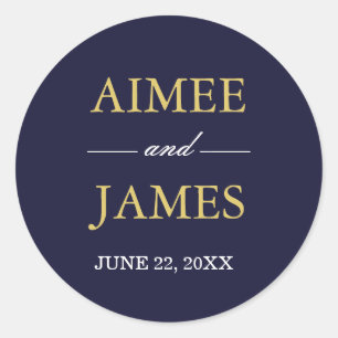 Sticker Rond Enveloppe Mariage Bourgogne Seal Marine bleu solid